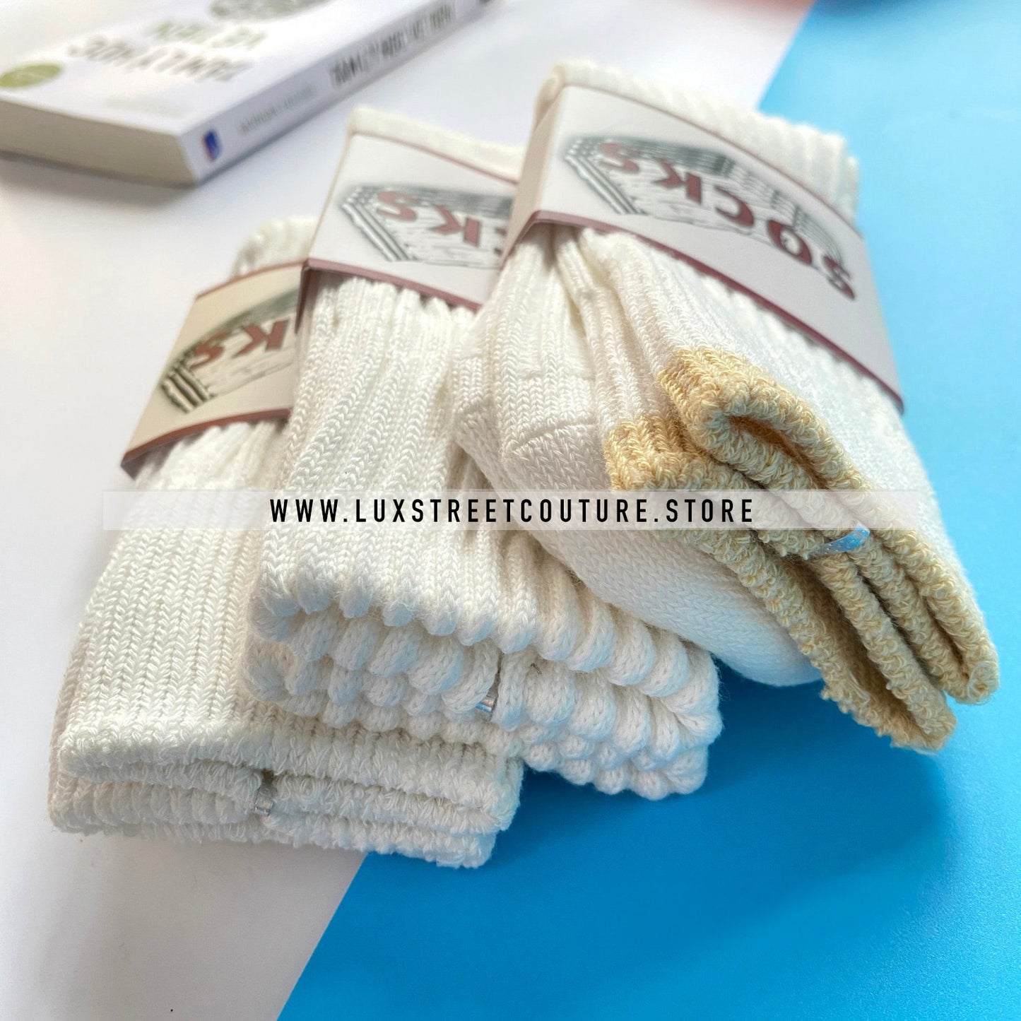 High Quality Plain White Socks (3 Pairs)